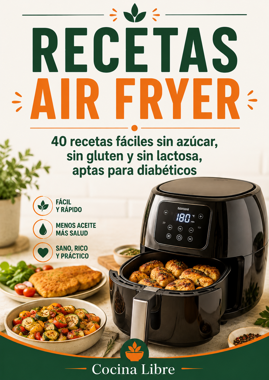 AIR FRYER EN 30 (40 RECETAS) SIN GLUTEN-SIN AZUCAR-SIN LACTOSA